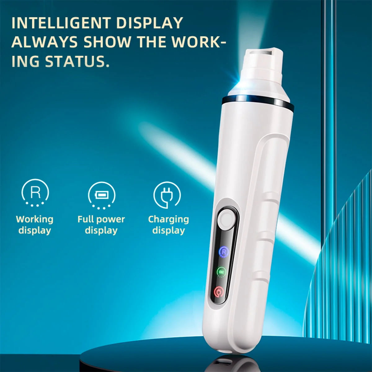 Rechargeable LED Pet Nail Grinder – Low-Noise Diamond Trimmer with Quick Finder & USB-C Charging