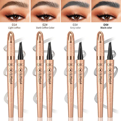 ✏️ BUY 1 GET 1 FREE! ✨ 3D Microblading Eyebrow Pencil – 4-Prong Tip, Waterproof & Natural Hair-Like Strokes 🖌️