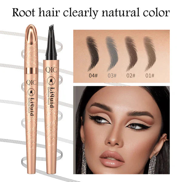 ✏️ BUY 1 GET 1 FREE! ✨ 3D Microblading Eyebrow Pencil – 4-Prong Tip, Waterproof & Natural Hair-Like Strokes 🖌️