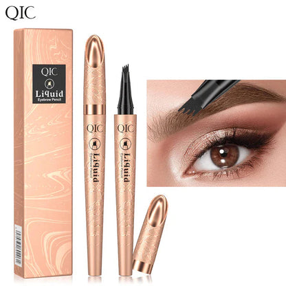✏️ BUY 1 GET 1 FREE! ✨ 3D Microblading Eyebrow Pencil – 4-Prong Tip, Waterproof & Natural Hair-Like Strokes 🖌️