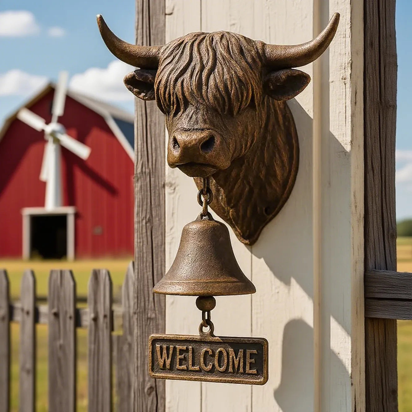 ❤️Mother's Day 49% OFF - Handmade Highland Cow Welcome Bell